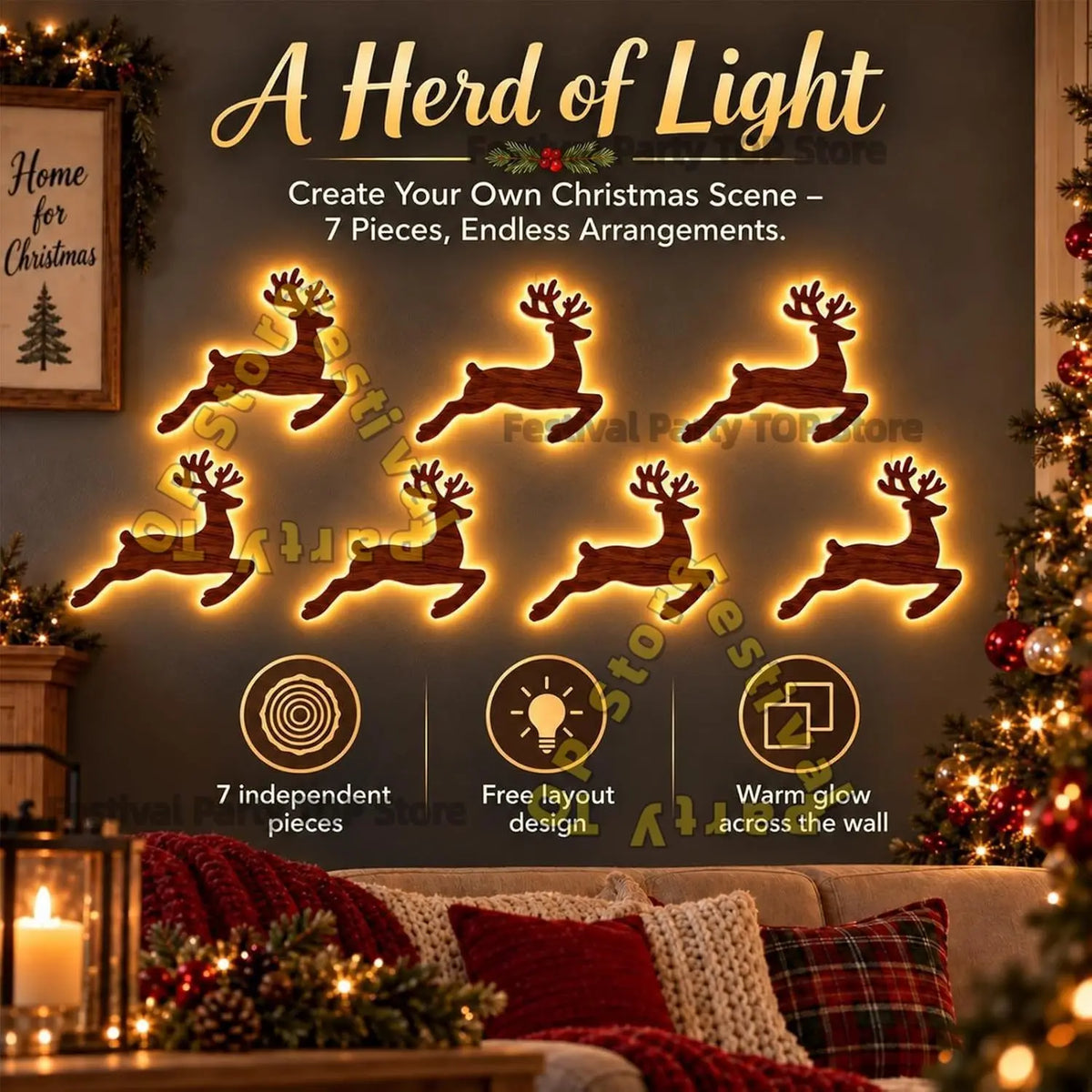 Polar Glow Reindeer Decor